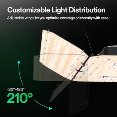 VIVOSUN AeroLight Wing AW400SE, LED Grow Light 400W with Integrated Circulation Fan, App Compatible, Used with Growhub Controller E42A/E25 to Achieve More Functions for 4x4/5x5 Grow Tent - Image 4