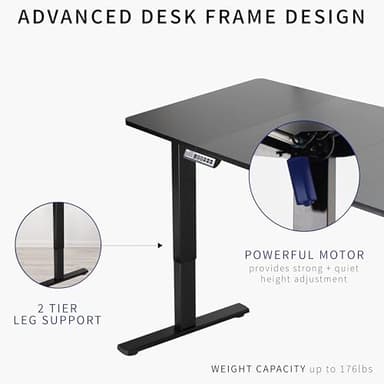 VIVO Electric 71 x 30 in Standing Desk, Memory Height Adjustment, 1B Series, Dark Gray Top Black Frame, DESK-KIT-1B7G - Image 4