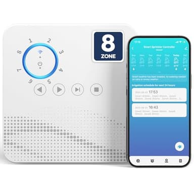 tolviviov Smart Sprinkler Controller, 8-Zone Indoor WiFi Irrigation Controller, App Enabled, Simple Automated Watering Scheduling, Local Weather Intelligence, Rain, Freeze Skip - Image 1