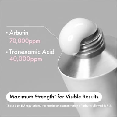 TOSOWOONG Arbutin 7% + Tranexamic Acid 4% Cream, 70,000ppm Arbutin, 40,000ppm TXA, Niacinamide, Glutathione, Dark Spots, Freckle, Blemishes, Pigmentation, Korean Skin Care, 50ml, 1.69 fl.oz. - Image 4