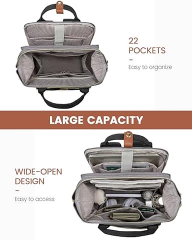 LOVEVOOK Laptop Backpack for Women, 17.3'' Waterproof Nurse Bag Teacher Work Backpack Purse for Women, Travel Computer Backpack for College Office Business Ladies - Image 3