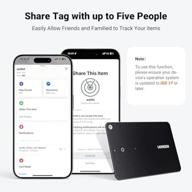 UGREEN FineTrack Slim Smart Finder Compatible with Apple Find My (iOS Only), 1.7mm Ultra-Slim Wallet Finder, IP68 Waterproof Rechargeable Bluetooth Tracker Card for Wallet, Key, Luggage Tags - Image 9