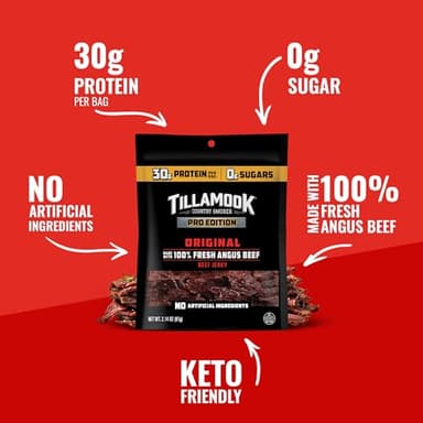 Tillamook Beef Jerky, Country Smoker PRO Edition, Zero Sugar, Original, 2.14 Oz, Real Hardwood Smoked Fresh Angus Beef, Low Carb, High Protein, Ready to Eat Keto Snack for Athletes, Gluten Free - Image 7