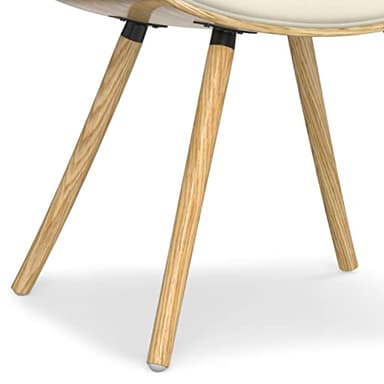 SIMPLIHOME Malden Dining Chair in Light Wood, Natural Linen Look Fabric, 22.8" W x 20.9" D x 30.9" H, Mid-Century Modern Style for Dining Room - Image 9