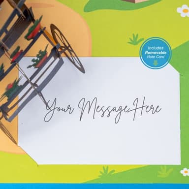 Paper Love 3D Flower Wagon Pop Up Card, Gift for Birthday, Wedding, Anniversary, Get Well, All Occasion or Just Because - 5" x 7" Cover - Includes Envelope and Note Tag - Image 5