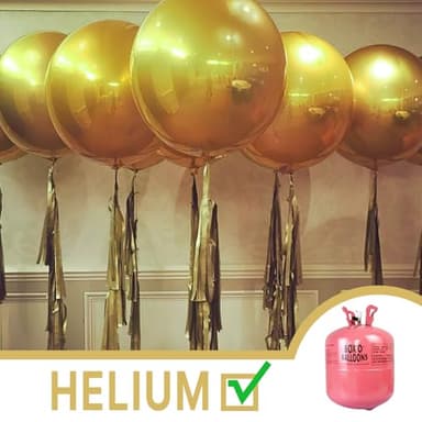 PartyWoo Metallic Gold Foil Balloons 20pcs Different Sizes Pack of 22 15 10 Inch Large Round Foil Orbz 4D Inflatable Mirror Ball Mylar Balloons for Graduation Birthday Baby Shower Party Decorations - Image 3