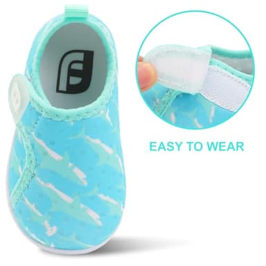 JOINFREE Water Shoes Unisex-Child Boys Girls Athletic Walking Sneakers Shoes for KidsMuGreenShark 2.5-3 Years Toddler - Image 2