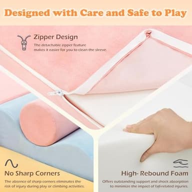 QUCHI Climbing Toys for Toddlers, Toddler Climbing Toys Indoor, 7-Piece Soft Foam Climb Blocks Set, Toddler Playtime Corner Climber Indoor Foam Play Gym for Crawling and Sliding - Image 5