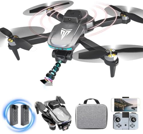 Drone, Drones with camera for adults 4k, Drones for kids 8-12, Brushless Motor, FPV Foldable Drone, Carrying Case, 40 mins Battery Life, Christmas gifts, 360° Flip, APP Control - Image 1