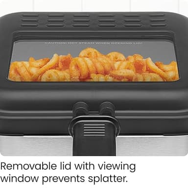 Chefman Fry Guy, The Most Compact & Convenient To Deep Fry Comfort Food, Restaurant-Style Basket With A 1.6-Quart Capacity, Easy-View Window & Adjustable Temp Control, Stainless - 1.5 Liter - Image 5