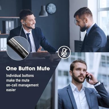 Ngsod Bluetooth Headset, Wireless Earpiece with Upgrade Noise Canceling Mic,500mAh Charging Case Support 72H Talking Time,Hand-Free Headphones with Mute Button for Computer Cell Phones Trucker Work - Image 6