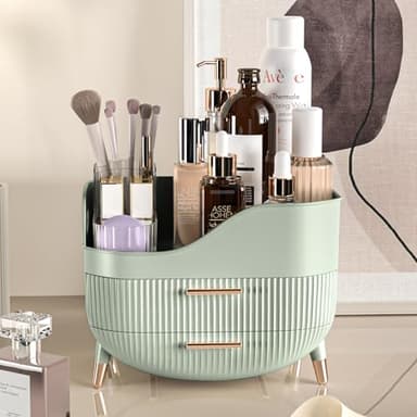Pajiriona Makeup Organizer with Drawers,Skincare Organizer for Vanity,Storage Box with Handle,Large Cosmetic Display case for Dresser, Bathroom Countertop - Image 6