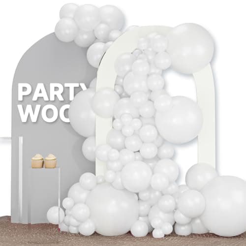 PartyWoo White Balloons 120 pcs Different Sizes Pack of 18 12 10 5 Inch Matte White Latex Balloon Arch Kit Garland for Wedding Bridal Graduation Baby Shower Birthday Party Decorations White-Y13 - Image 1