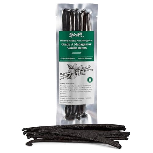 SPICEEL Madagascar Vanilla Beans Grade A Vanilla Pods for Making Vanilla Extract, Whole 5" - 7" Vanilla Beans for Baking, 10 Counts - Image 1