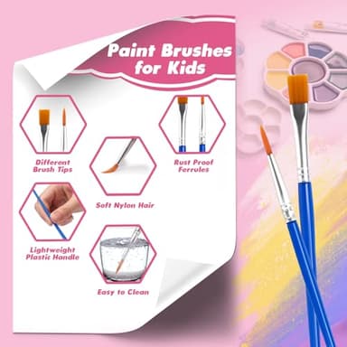 ZRLEI Small Paint Brushes Bulk, 160 Pcs Flat Tip Round Acrylic Paint Brushes for Kids Classroom Acrylic Watercolor Canvas Face Painting Touch Up - Image 3