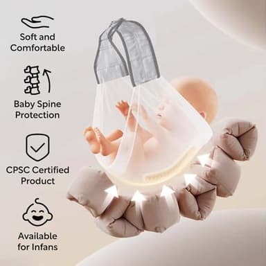 Baby Sling Carrier,Baby Carrier Newborn to Toddler Carrier Essentials Safety Non-Slip Baby Half Wrapped Sling Hip Holderr Carrying 8-35lbs(Black) - Image 8