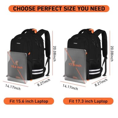 Ytonet Gym Backpack For Men Women, Travel Sports Backpack With Shoe Compartment USB Charging Port, Large Workout Water Resistant College Bag Fit 17.3 Inch Laptop, Hiking, Black - Image 2