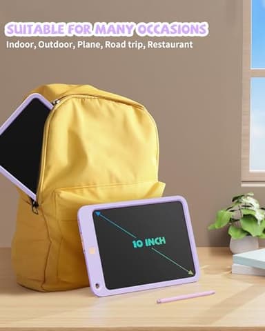 LCD Writing Tablet 10 Inch, Toys for 3 4 5 6 7 8 9 10 Year Old Boys Girls, Colorful Doodle Board Drawing Tablet, Gift for Boys Toddlers Age 3-12 Years, Memo Board, Drawing Pads with Lanyard(Purple) - Image 5