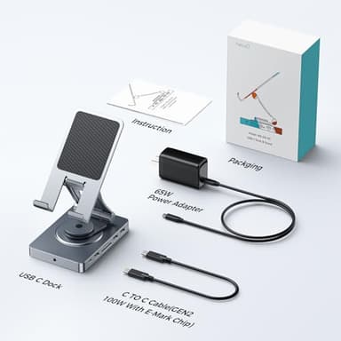 Versatile USB C Docking Station for iPad (USB-C), 11-in-1 with SD TF 4.0 Reader, 4K@60Hz HDMI, RJ45, Audio, USB A, USB c, Rotatable, Also for Tablet, Steam Deck, ROG Ally, Legion Go, with 65W Adapter - Image 7