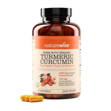 NatureWise Curcumin Turmeric 2250mg - 95% Curcuminoids & BioPerine Black Pepper Extract for Advanced Absorption - Daily Joint and Immune Health Support - Vegan, Non-GMO, 180 Count[60-Day Supply] - Image 1
