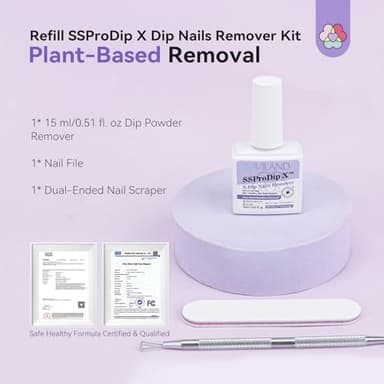 SAVILAND SSPro X Dip Powder Remover Kit: Gentle & Easy Dip Nails Removal No Need Soaking Or Wrapping with Nail File Nail Scraper for Dipping Powder 0.5 Floz Home Use - Image 7