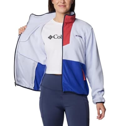 Columbia Women's Sequoia Grove Full Zip Fleece, Snowdrift/Clematis Blue, X-Large - Image 5