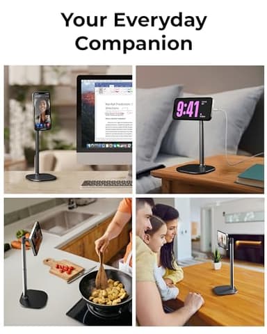 COOPER MagStand - Adjustable Magnetic iPhone Stand for Desk & Phone Holder for Video Recording, Compatible with MagSafe, Stand for iPhone 17 Pro Max, 16/15/14/13/12, Small Mag Safe Tripod (Black) - Image 5