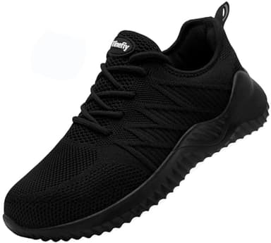 Tinefiy Steel Toe Shoes for Women Lightweight Comfortable Slip Resistant Safety Work Sneakers Cushion Puncture Proof Shoes Indestructible Shoe Size 8 - Image 1