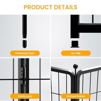 Dog Playpen 24 Inch 16 Panels, Ideal Dog Fence for Puppy/Small Dogs Indoor & Outdoor Bliss, Perfect Dog Pen for Camping, Yard, RV, Garden Fence, Black - Image 5