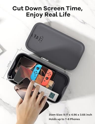 Small Lock Box for Medication Safe, Lockbox for Phone Jail, Medicine Lockable Storage Box with Code for First Aid Kits, Locked Food/Snackle Box Container for Home/Fridge/Office (Grey) - Image 5