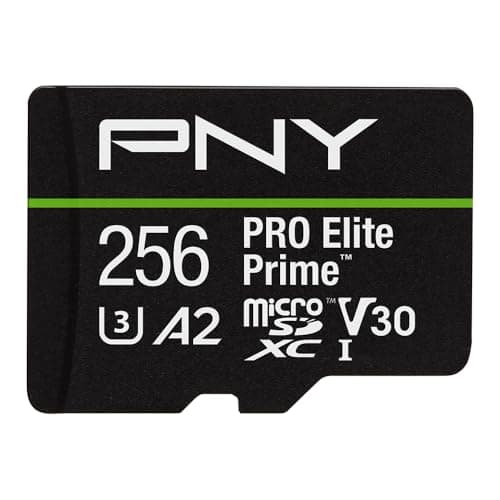 PNY 256GB PRO Elite Prime™ C10 U3 V30 A2 microSDXC Flash Memory Card – Ultra-Fast Speeds, Read 200MB/s, Write 150MB/s, 4K UHD, Full HD, UHS-I, for Smartphones, Drones, Action Cameras - Image 1