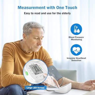 AILE Blood Pressure Monitor, Blood Pressure Machine Upper Arm Large Cuff(8.7"-16.5"), High Automatic Blood Pressure Monitors Cuff for Home Use, (BP) Manual Arm Blood Pressure Monitors, 2 * 99 Memory - Image 3