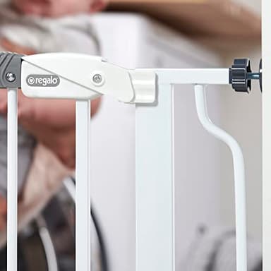 Regalo 38.5-Inch Extra Wide Baby Gate – Pressure Mount Baby and Pet Safety Gate for Bottom of Stairs & Doorways – Tested and Trusted, American Designed, American Owned - Image 5