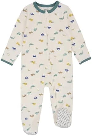 Aablexema Baby Footie Pajama with Mitten Cuffs, Double Zipper Infant Cotton clothes Sleeper Pjs, Footed Sleep Play - Image 5