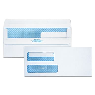 Quality Park #9 SFI Double Window Envelopes, Redi-Seal, White Wove, 250 per Pack, (24519) - Image 1