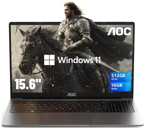 AOC Laptop Computer 16GB RAM 512GB SSD Work Laptops 15.6 Inch FHD Screen Premium Laptop (Up to 3.6GHz) Windows 11 Laptop Computer, Light&Thin, Metal Shell, Webcam, Type-C, USB3.2