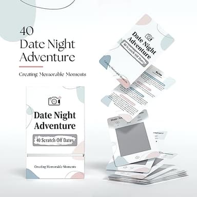 40 Date Ideas Card Games for Couples Date Night - Unique Date Deck Scratch Off Cards, Couples Gifts for Boyfriend Girlfriend, Romantic Wedding Anniversaries Newlywed Gifts for Him Husband Wife Bride - Image 5