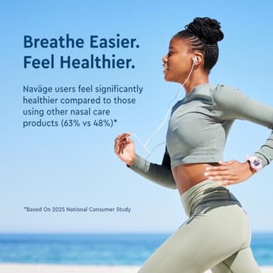 Navage Starter Bundle - Nasal Irrigation System - Saline Nasal Rinse Kit with 1 Navage Nose Cleaner and 30 Salt Pods - Image 7