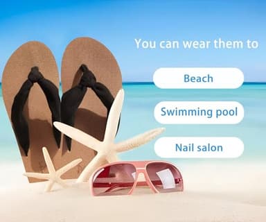 KuaiLu Flip Flops Women Arch Support Yoga Mat Comfortable Summer Beach Walking Thong Cushion Sandals Slip on Outfits Travel Essentials Orthotic Slides Indoor Outdoor Slippers Shoes Black Khaki Size 9 - Image 8