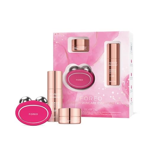 FOREO BEAR 2 Set - Skin Care Set - Microcurrent Facial Device+ SUPERCHARGED SERUM 2.0,1 fl oz+ SUPERCHARGED HA+PGA Triple Action Intense Moisturizer,0.5 fl oz- Anti Aging- Skin Care Tools - Image 1