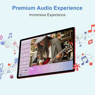 UJJ Android 14 Tablet 10 Inch Tablets, 20GB+128GB/1TB Expandable, Tablets with Octa-Core, WiFi 6, Dual Camera, BT 5.0, 6000mAh Battery, HD IPS Display, Widevine L1, Tablet with Keyboard Mouse - Red - Image 7