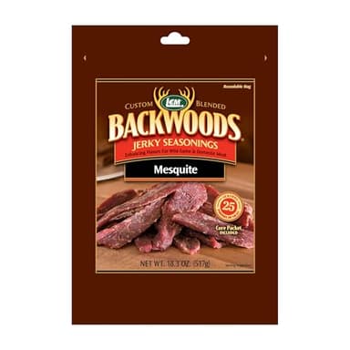 LEM Products Backwoods Mesquite Jerky Seasoning, Ideal for Wild Game and Domestic Meat, Seasons Up to 25 Pounds of Meat, 18.3 Ounce Packet with Pre-Measured Cure Packet Included - Image 1
