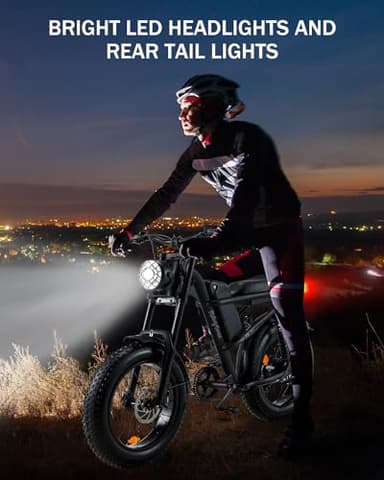 Riding'times Z8PRO/Z8S Moped Style Ebike for Adults, 1500W 31.2AH/ 20.4AH Long Seat Electric Dirt Bike with 20" Fat Tire, Max 31MPH & 40-150 Miles, Full Suspension E Bike All Terrain - Image 7
