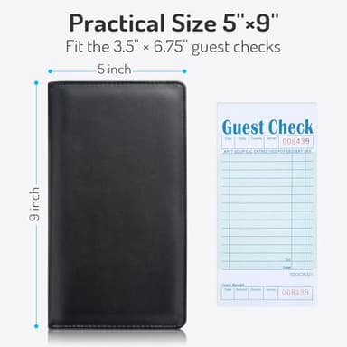 Server Book High Volume, Expandable Waitress Book with Zipper & Magnetic Pocket, 5"×9", Server Books for Waitresses, Waitress Accessories, Fits Guest Checkbook, Waitress Apron, Server Apron (Black) - Image 6