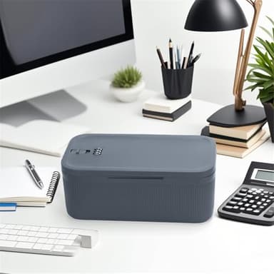 Lockable Storage Box,Medicine Lock Box Travel Case,Refrigerator Bin Container for Food,Medicines,Snacks,Locking Mobile Cell Phone Device Jail,Small Lockbox for Office,Home,School,Father Gift (Navy) - Image 2