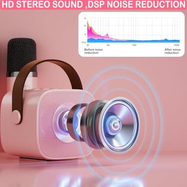 Mini Karaoke Machine for Kids & Adult, 4-12 Years Old Girls Christmas Birthday Gift for Boys, Karaoke Toys Gifts for Girls Ages 4, 5, 6, 7, 8, 9, 10, 12 +Year Old Birthday Party - Image 3