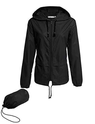 Avoogue Lightweight Raincoat Climbing Jackets Women's Waterproof Windbreaker Packable Outdoor Hooded Fall Rain Jacket Black XL - Image 1