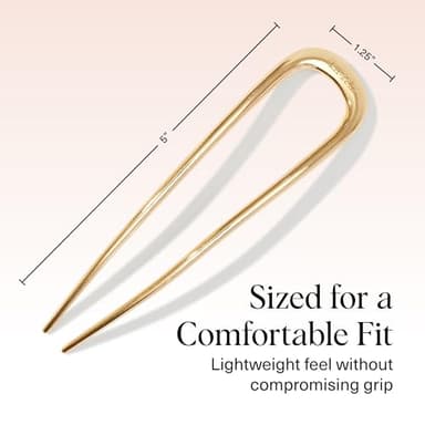 Kitsch French Hair Pins for Women – Elegant & Durable Metal Hair Fork for Updos, Chignon, Bun & Twist Hairstyles, Secure Hold All Day, Comfortable Fit- Gold, 1pc - Image 5