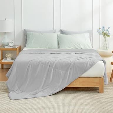 Cozy Bliss Cooling Comforter King Size, Cooling Blankets for Hot Sleepers and Night Sweats, Gray Summer Comforter for King Size Bed, Breathable Soft Lightweight Silk Smooth - Image 4