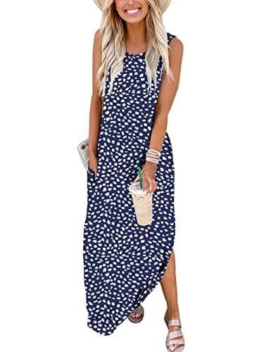 ANRABESS Women Summer Maxi Dress Beach Vacation Sundress Sleeveless Casual Loose Shirt Dresses 2025 Travel Outfits Floral Print Medium - Image 2
